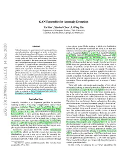 GAN Ensemble for Anomaly Detection