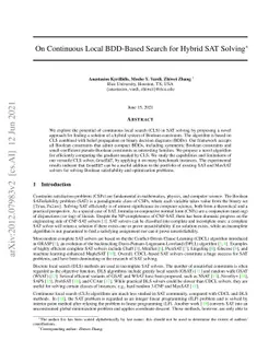On Continuous Local BDD-Based Search for Hybrid SAT Solving