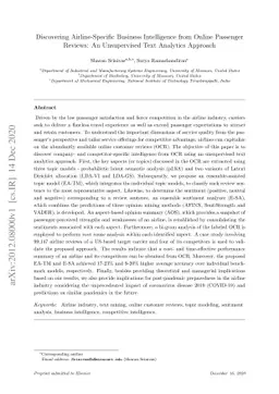 Discovering Airline-Specific Business Intelligence from Online Passenger
  Reviews: An Unsupervised Text Analytics Approach