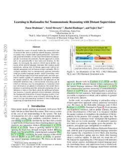 Learning to Rationalize for Nonmonotonic Reasoning with Distant
  Supervision