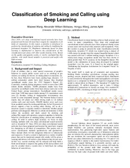 Classification of Smoking and Calling using Deep Learning