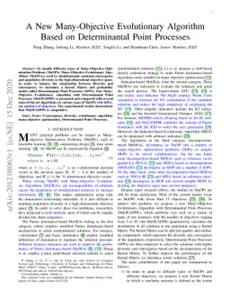 A New Many-Objective Evolutionary Algorithm Based on Determinantal Point
  Processes