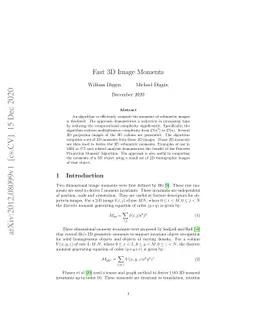 Fast 3D Image Moments