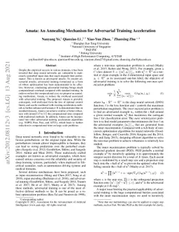 Amata: An Annealing Mechanism for Adversarial Training Acceleration
