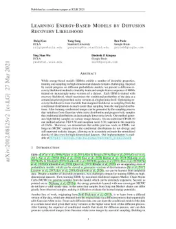 Learning Energy-Based Models by Diffusion Recovery Likelihood