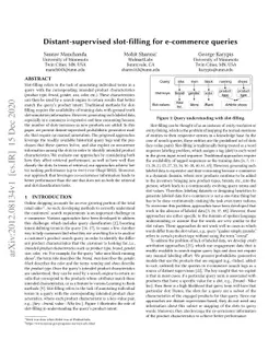 Distant-Supervised Slot-Filling for E-Commerce Queries