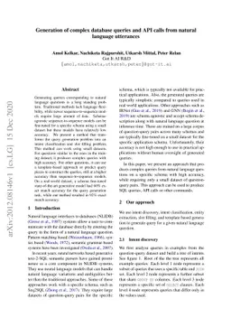 Generation of complex database queries and API calls from natural
  language utterances