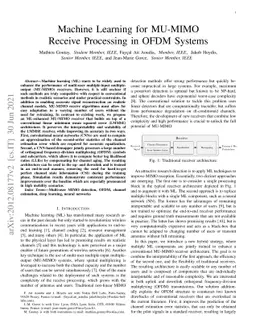 Machine Learning for MU-MIMO Receive Processing in OFDM Systems