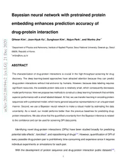 Bayesian neural network with pretrained protein embedding enhances
  prediction accuracy of drug-protein interaction