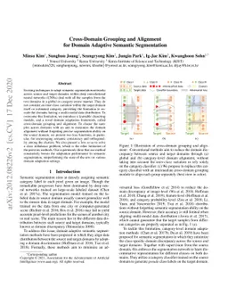 Cross-Domain Grouping and Alignment for Domain Adaptive Semantic
  Segmentation