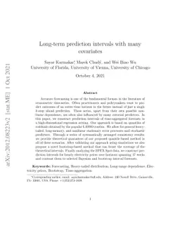 Long-term prediction intervals with many covariates