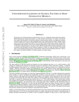 Unsupervised Learning of Global Factors in Deep Generative Models
