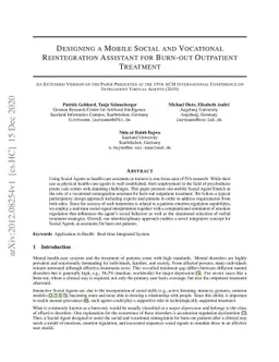Designing a Mobile Social and Vocational Reintegration Assistant for
  Burn-out Outpatient Treatment