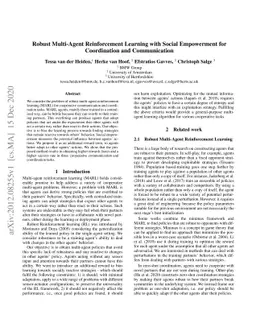 Robust Multi-Agent Reinforcement Learning with Social Empowerment for
  Coordination and Communication