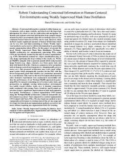 Robots Understanding Contextual Information in Human-Centered
  Environments using Weakly Supervised Mask Data Distillation