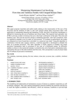 Minimizing Maintenance Cost Involving Flow-time and Tardiness Penalty
  with Unequal Release Dates