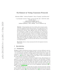 On Fairness in Voting Consensus Protocols