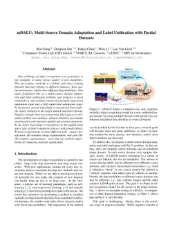 mDALU: Multi-Source Domain Adaptation and Label Unification with Partial
  Datasets