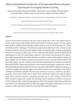 Deep Learning Based Classification of Unsegmented Phonocardiogram
  Spectrograms Leveraging Transfer Learning