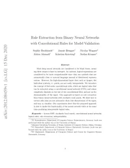 Rule Extraction from Binary Neural Networks with Convolutional Rules for
  Model Validation