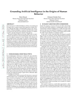 Grounding Artificial Intelligence in the Origins of Human Behavior