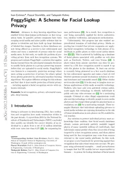 FoggySight: A Scheme for Facial Lookup Privacy