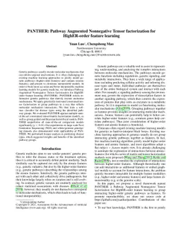 PANTHER: Pathway Augmented Nonnegative Tensor factorization for
  HighER-order feature learning
