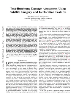 Post-Hurricane Damage Assessment Using Satellite Imagery and Geolocation
  Features