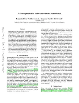 Learning Prediction Intervals for Model Performance