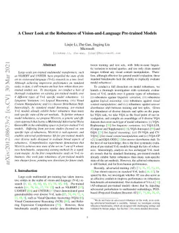 A Closer Look at the Robustness of Vision-and-Language Pre-trained
  Models