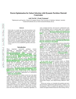 Pareto Optimization for Subset Selection with Dynamic Partition Matroid
  Constraints