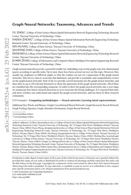 Graph Neural Networks: Taxonomy, Advances and Trends