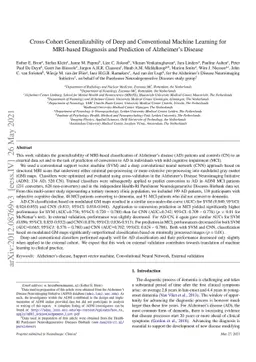 Cross-Cohort Generalizability of Deep and Conventional Machine Learning
  for MRI-based Diagnosis and Prediction of Alzheimer's Disease