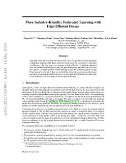 More Industry-friendly: Federated Learning with High Efficient Design