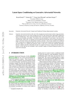 Latent Space Conditioning on Generative Adversarial Networks