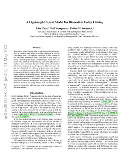 A Lightweight Neural Model for Biomedical Entity Linking