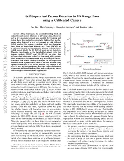 Self-Supervised Person Detection in 2D Range Data using a Calibrated
  Camera