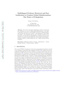 Multilingual Evidence Retrieval and Fact Verification to Combat Global
  Disinformation: The Power of Polyglotism