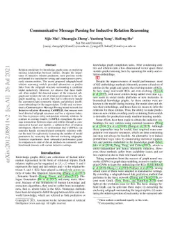 Communicative Message Passing for Inductive Relation Reasoning