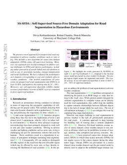 SS-SFDA : Self-Supervised Source-Free Domain Adaptation for Road
  Segmentation in Hazardous Environments