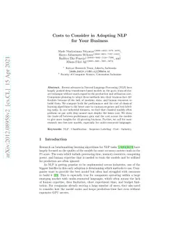 Costs to Consider in Adopting NLP for Your Business