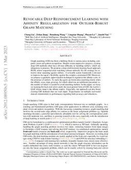 Revocable Deep Reinforcement Learning with Affinity Regularization for
  Outlier-Robust Graph Matching