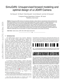 SimuGAN: Unsupervised forward modeling and optimal design of a LIDAR
  Camera