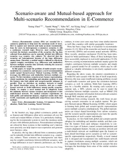 Scenario-aware and Mutual-based approach for Multi-scenario
  Recommendation in E-Commerce