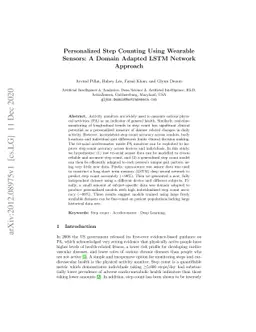 Personalized Step Counting Using Wearable Sensors: A Domain Adapted LSTM
  Network Approach