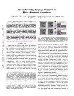 Visually Grounding Language Instruction for History-Dependent
  Manipulation