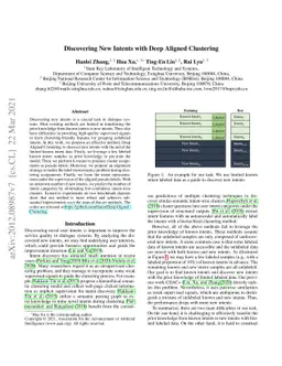 Discovering New Intents with Deep Aligned Clustering