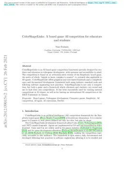 ColorShapeLinks: A board game AI competition for educators and students