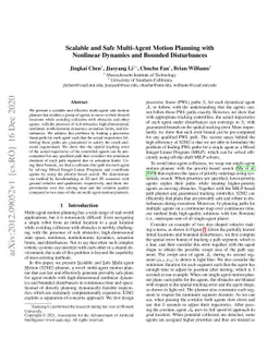 Scalable and Safe Multi-Agent Motion Planning with Nonlinear Dynamics
  and Bounded Disturbances