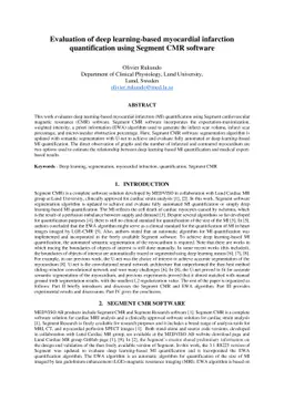 Evaluation of deep learning-based myocardial infarction quantification
  using Segment CMR software